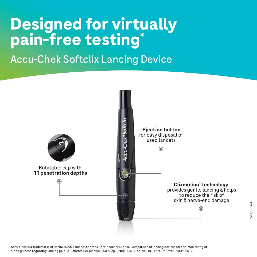 Accu-Chek Active Blood Glucose Glucometer Kit With Vial Of 10 Strips, 10 Lancets And A Lancing Device Free For Accurate Blood Sugar Testing - Image 4