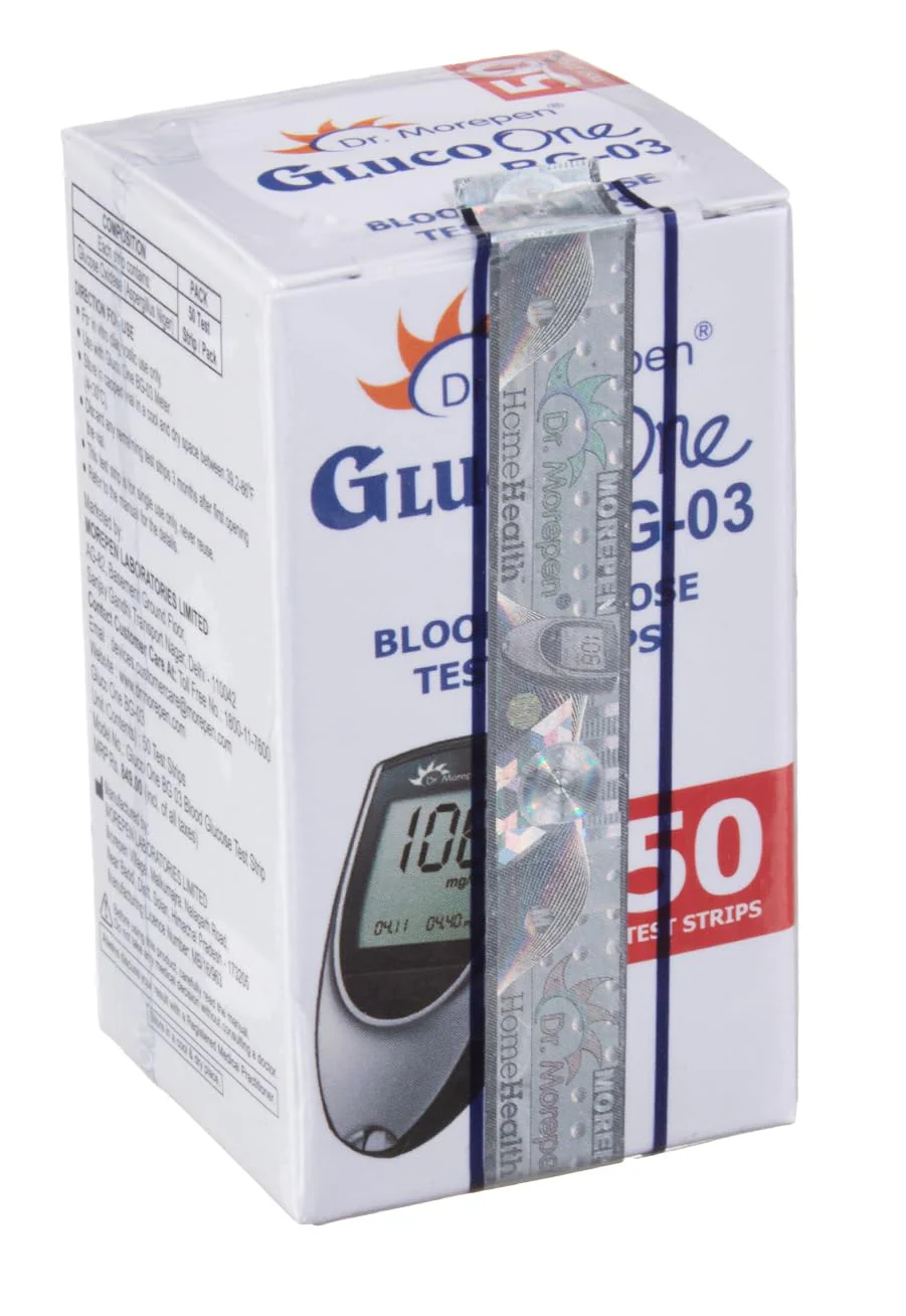 Dr. Morepen BG-03 Blood Glucose Test Strips (50 Strips) (Black/White)(Only Strips, No Glucometer) - Image 3