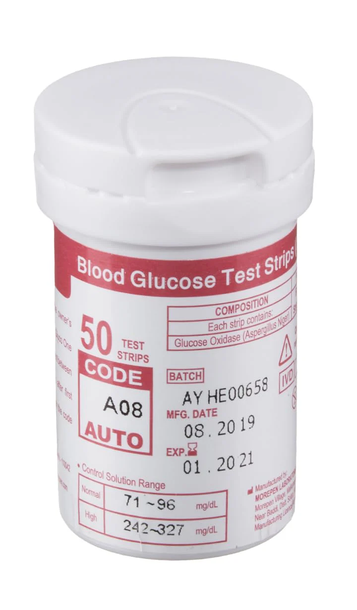 Dr. Morepen BG-03 Blood Glucose Test Strips (50 Strips) (Black/White)(Only Strips, No Glucometer) - Image 4
