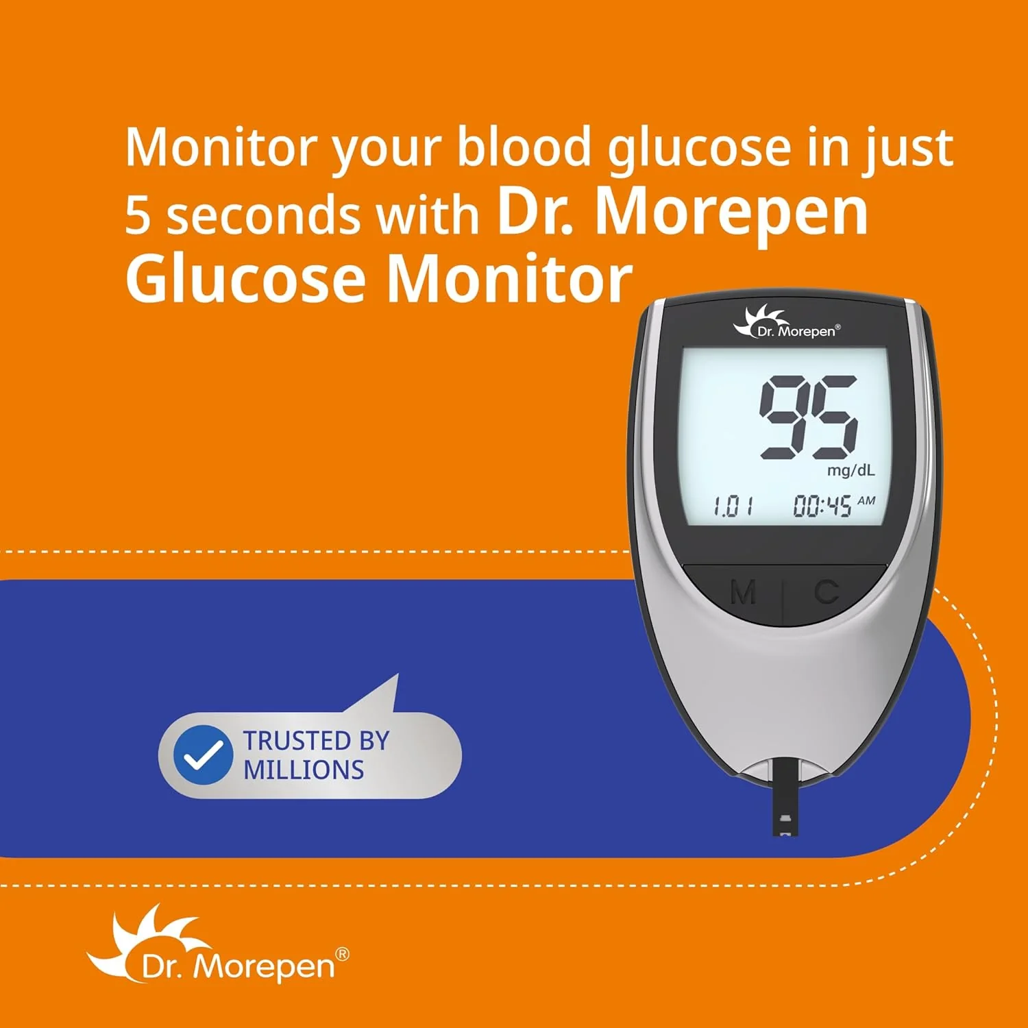 Dr. Morepen GlucoOne Blood Glucose Monitor Model BG 03 with 25 Strips - Image 5